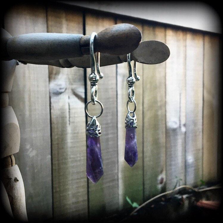 Amethyst ear weights