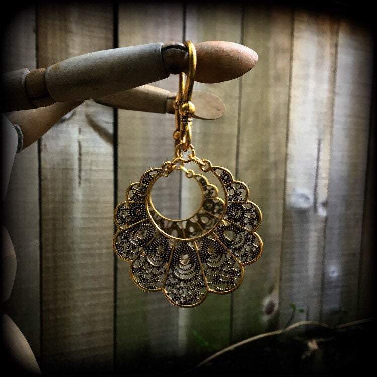 Goddess Aphrodite filigree earrings-Ornate ear hangers