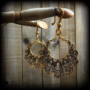 Goddess Aphrodite filigree earrings-Ornate ear hangers