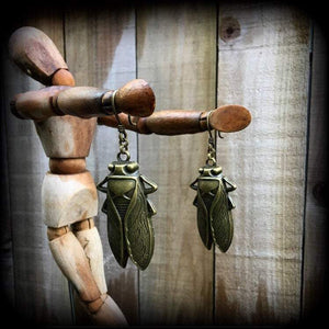 Bronze locust earrings-Ear hangers