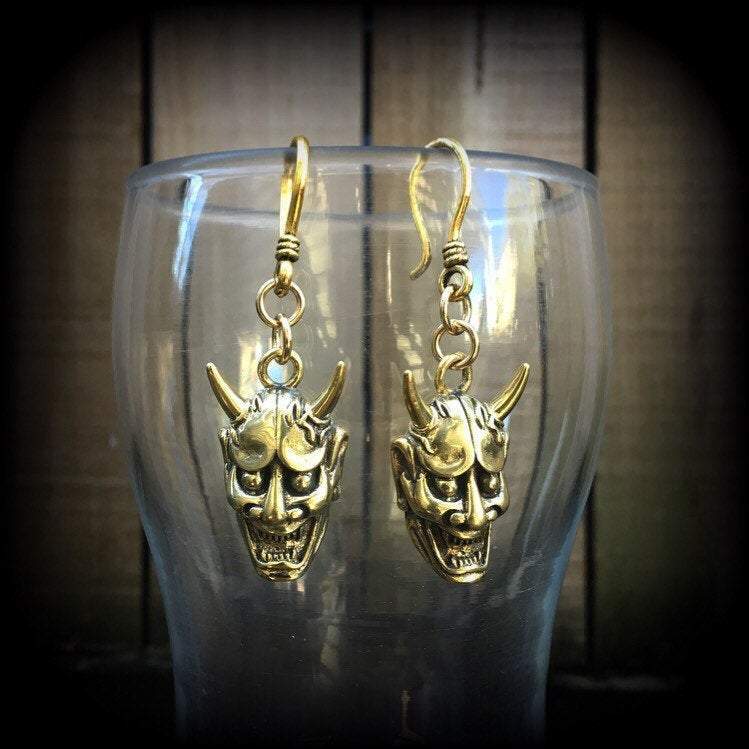 Hannya mask earrings-Japanese earrings