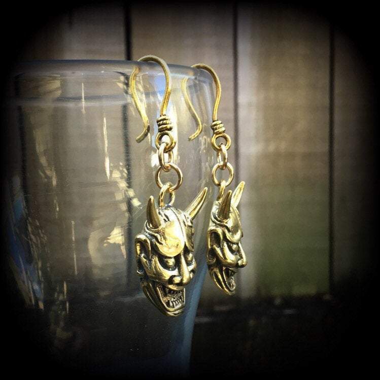 Hannya mask earrings-Japanese earrings