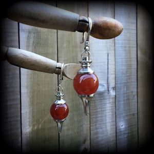 Red Jasper earrings-Jasper ear hangers