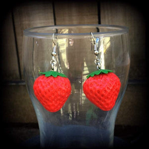 Strawberry earrings-Fruit earrings