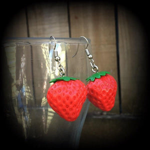 Strawberry earrings-Fruit earrings