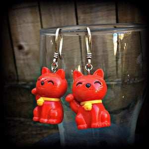 Cat earrings-Gauged earrings