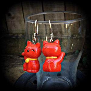 Cat earrings-Gauged earrings