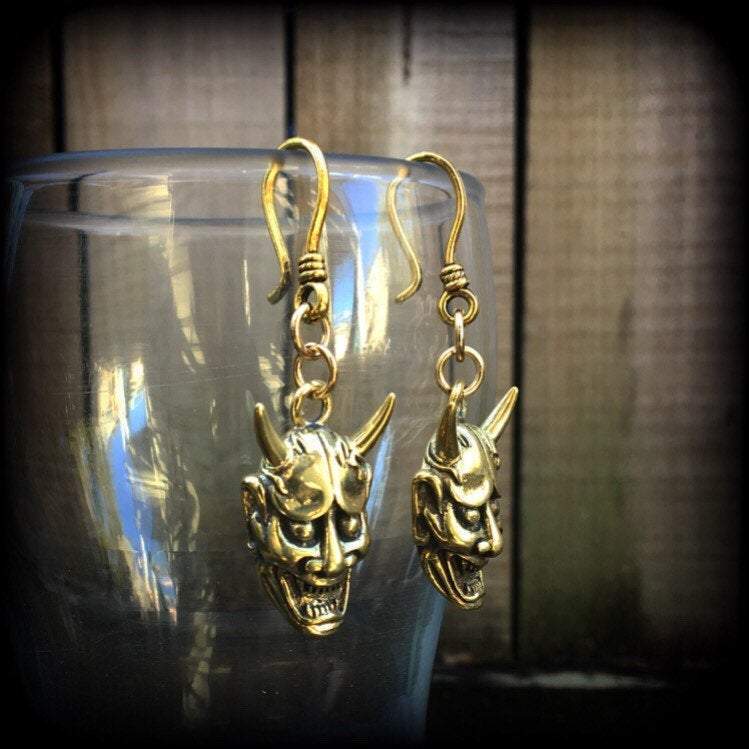 Hannya mask earrings-Japanese earrings