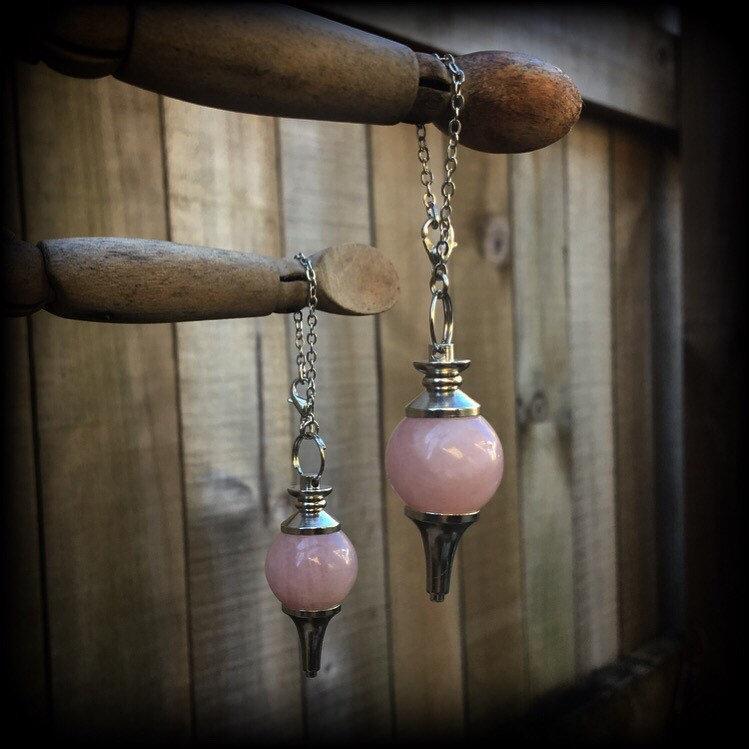 Rose Quartz earrings-Tunnel earrings