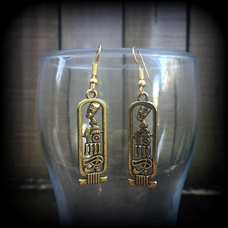 Cartouche earrings-Egyptian earrings