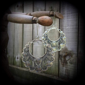 Ornate silver filigree earrings