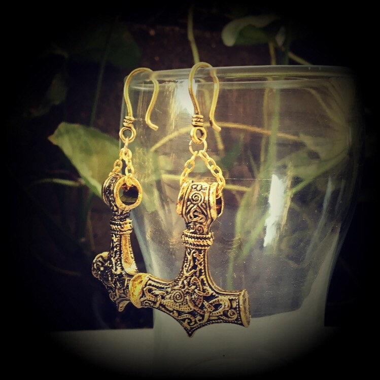 Thors Hammer gauged earrings