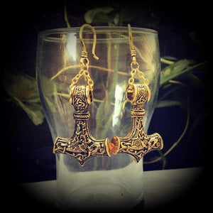 Thors Hammer gauged earrings