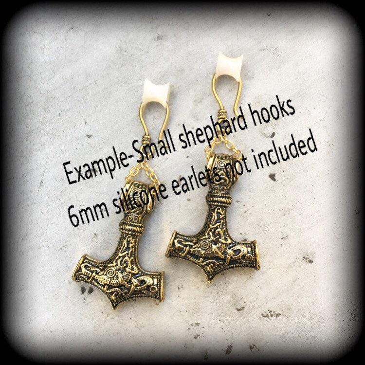 Thors Hammer gauged earrings