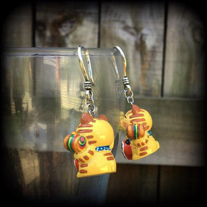 Maneki Neko earrings-Japanese Cat earrings