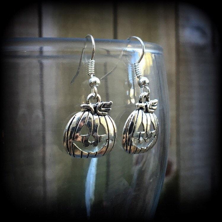 Jack O' Lantern earrings-Halloween pumpkin earrings