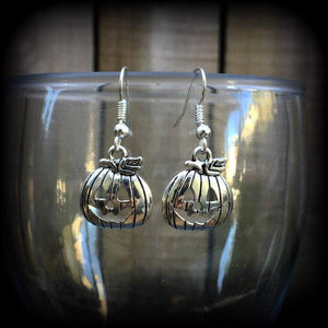 Jack O' Lantern earrings-Halloween pumpkin earrings