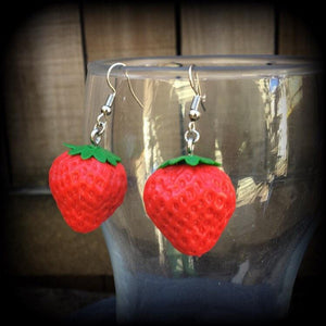 Strawberry earrings-Fruit earrings