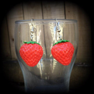 Strawberry earrings-Fruit earrings