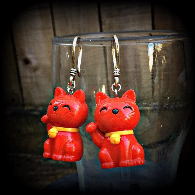 Cat earrings-Gauged earrings