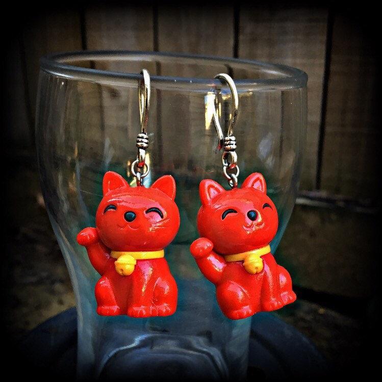 Cat earrings-Gauged earrings