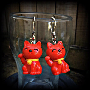 Cat earrings-Gauged earrings