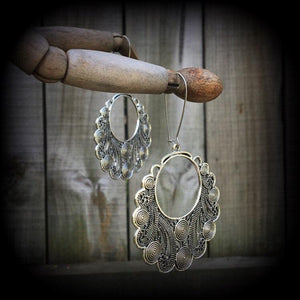 Ornate silver filigree earrings