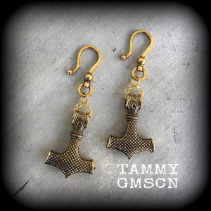 Thors Hammer ear weights-Gauged earrings