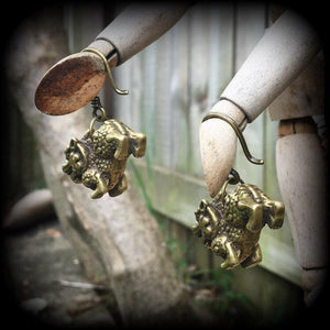 Foo Dog earrings-Chinese lion ear hangers