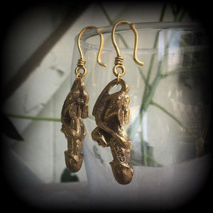 Monkey dick earrings-Luck earrings