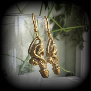 Monkey dick earrings-Luck earrings