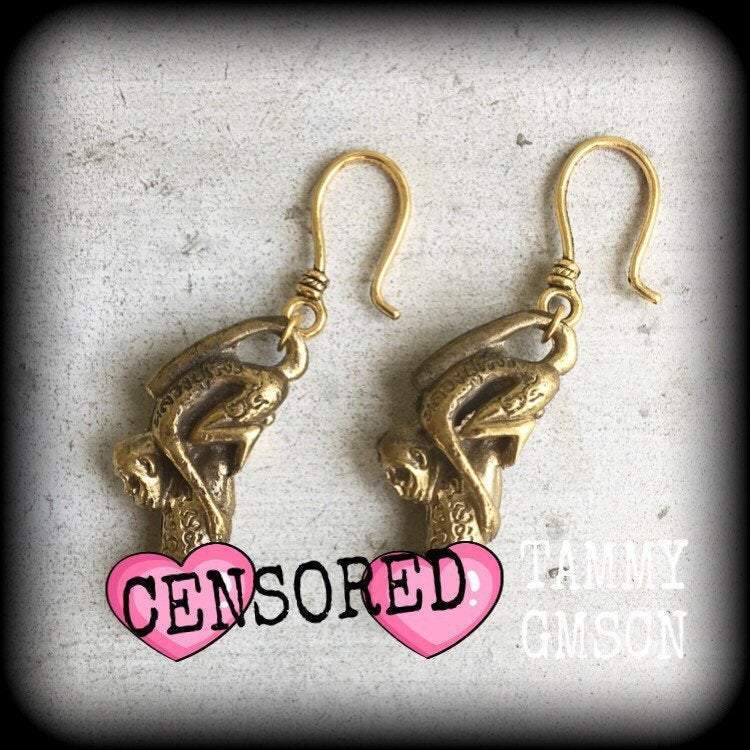 Monkey dick earrings-Luck earrings