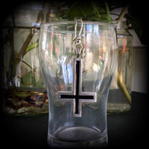 Inverted Cross earrings-Ear hangers