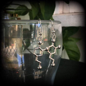 Dopamine molecule earrings