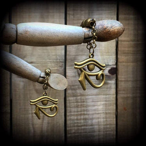 Eye of Horus earrings-Tunnel dangles-Ear gauges