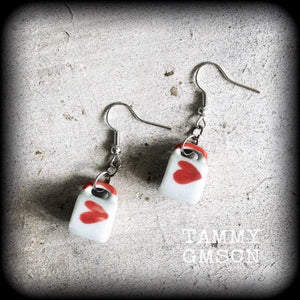 Teacup earrings-Heart earrings