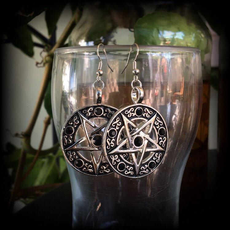 Pentagram earrings-Gothic earrings