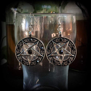 Pentagram earrings-Gothic earrings