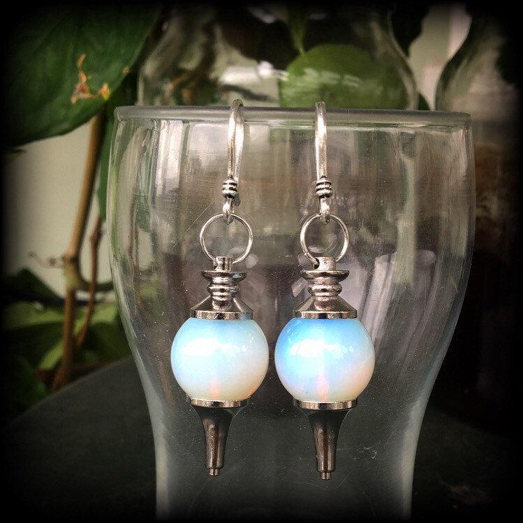 Moonstone earrings-Opalite earrings