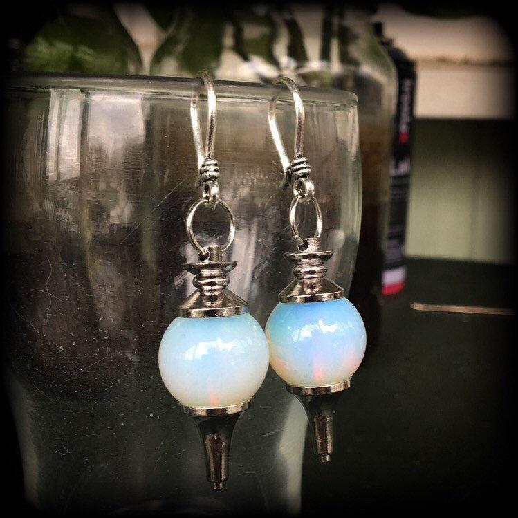 Moonstone earrings-Opalite earrings