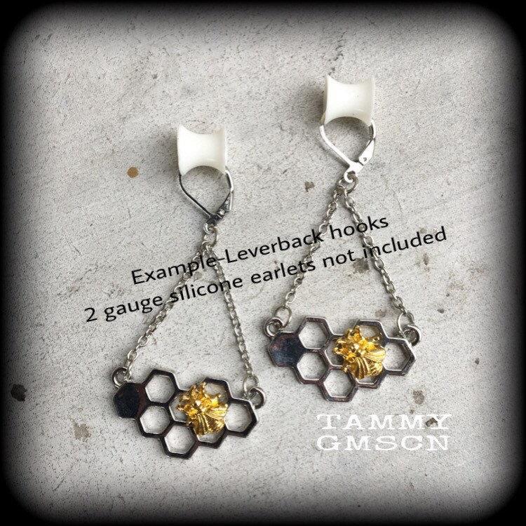 Bee earrings-Beehive earrings