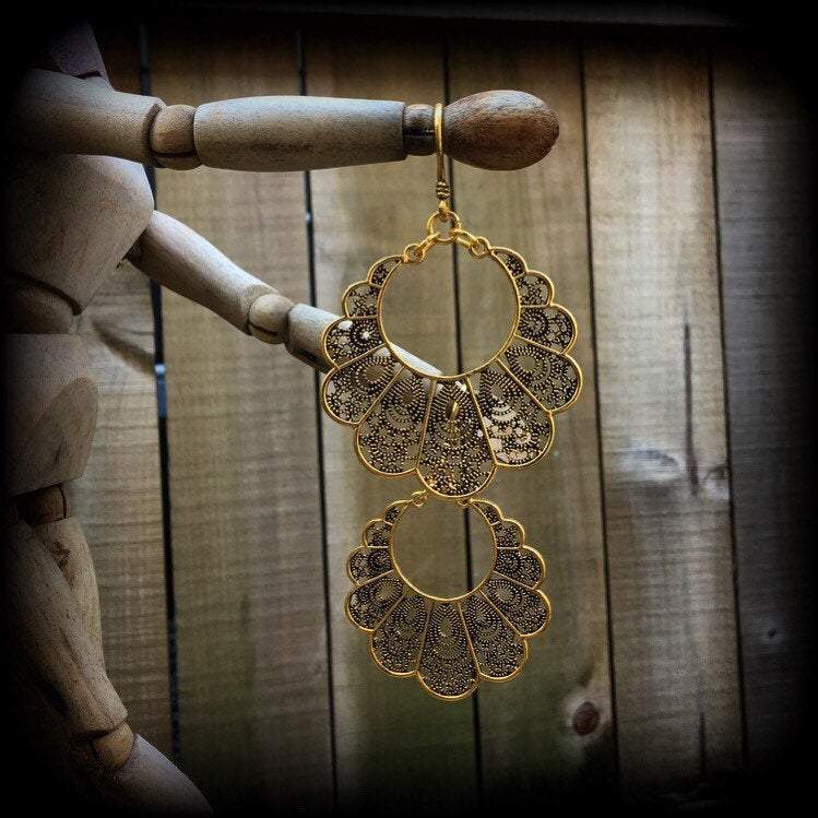 Goddess Aphrodite earrings-Ornate ear hangers