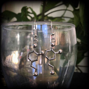 Dopamine molecule earrings