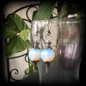 Moonstone earrings-Opalite earrings