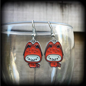 Hello Kitty earrings-Lobster earrings