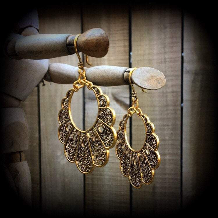 Goddess Aphrodite earrings-Ornate ear hangers