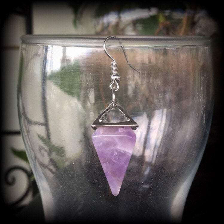 Single amethyst earring