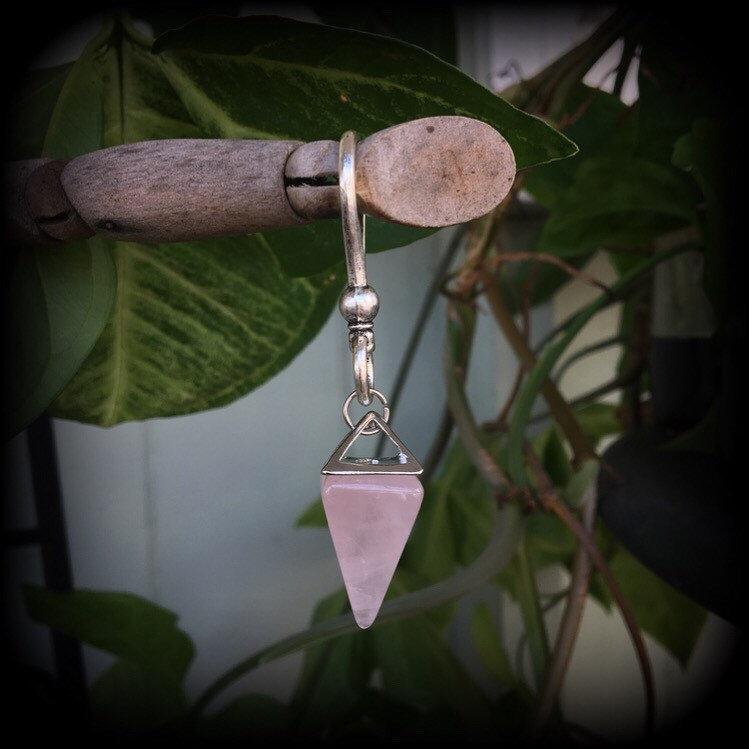 Rose quartz single earring