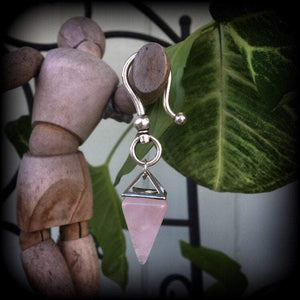 Rose quartz single earring