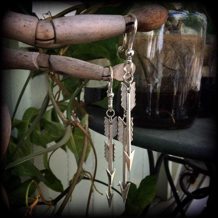 Arrow earrings-Artemis ear hangers